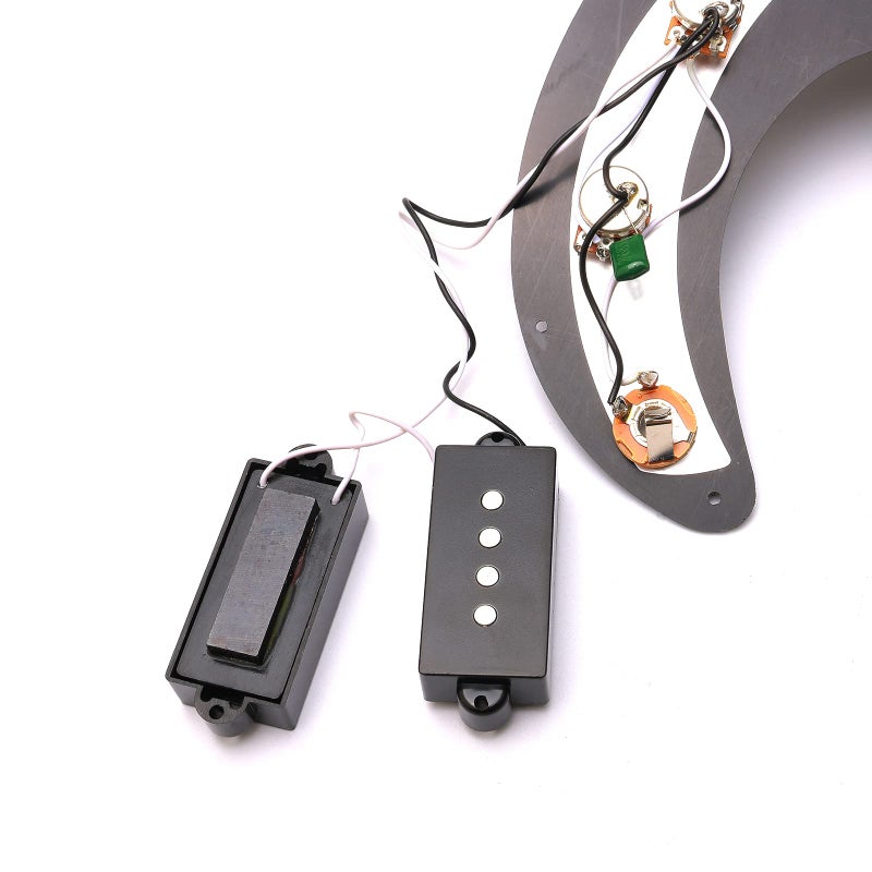 JIUWU Guitar Prewired Loaded Pickguard for Fender Precison P Bass Part Black - Image 5